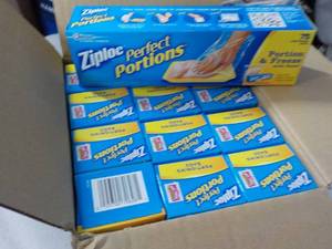 lot 205 image: 12 Boxes Ziploc Perfect Portion Bag...