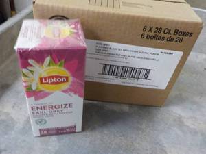 lot 286 image: 6 Boxes Lipton Energize Earl Grey B...