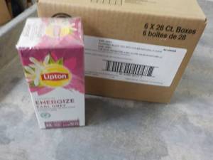 lot 288 image: 6 Boxes Lipton Energize Earl Grey B...