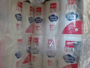 lot 413 image: 48 Rolls White Cloud 3 Ply Toilet P...