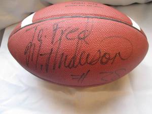 lot 503 image: Nike football signed by NFL RB Mike...