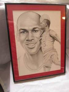 lot 521 image: Michael Jordan framed print. Frame ...