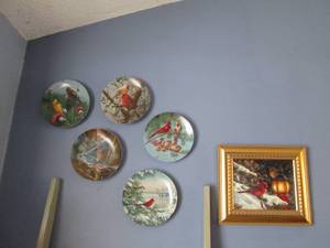lot 331 image: Collector plates and a cardinal pic...