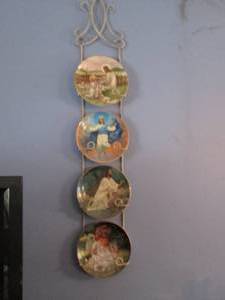 lot 337 image: Hanging plate holder with religious...