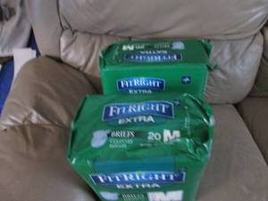 lot 355 image: 2 packs of new size M adult briefs...