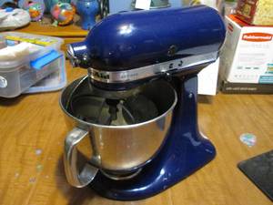 lot 385 image: Kitchen Aid mixer in dark blue...