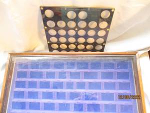 lot 697 image: Coin collection case with purple fe...
