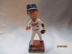 lot 711 image: Joe Nathan Hand painted bobble head...