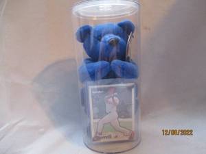 lot 716 image: Pat Burrell card and stuffed bear i...