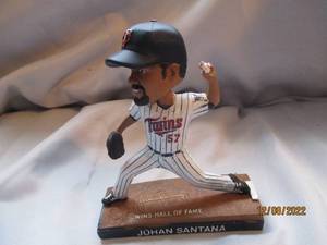 lot 722 image: Johan Santana hand painted bobble h...