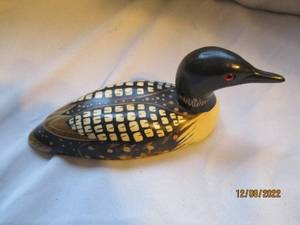 lot 764 image: Wooden Loon hand painted from Woode...