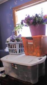 lot 20 image: Large covered tote filled with an a...