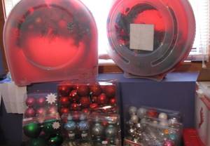 lot 31 image: (2) Large wreath storage containers...