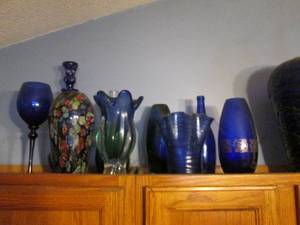 lot 409 image: 7 piece variety lot of cobalt blue ...