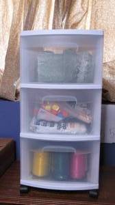 lot 45 image: White Plastic (3) drawer crafters s...