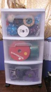 lot 46 image: White Plastic (3) drawer crafters s...