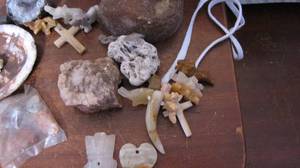 lot 57 image: Small Collection of carved rocks, s...
