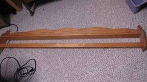 lot 63 image: Wood 60 quilt hanging wall shelf...