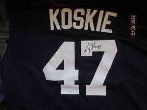 lot 809 image: Twins Koskie Signed Jersey #47...