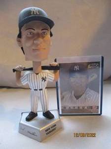 lot 832 image: Hideki Matsui bobble head with card...