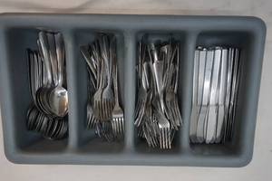 lot 35 image: silverware , tray