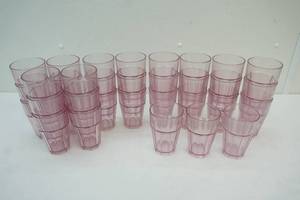 lot 100 image: plastic tall glasses