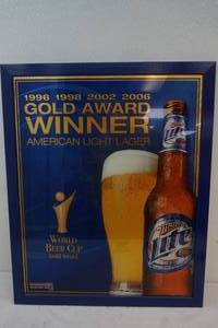 lot 153 image: Miller Lite gold award winner sign