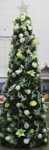 Easy Treezy 7.5 Foot Pre-Lit Douglas Fir Artificial Christmas Tree, SilverGold