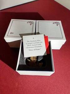 lot 19 image: (3) Danbury Mint 2015 Gold Dove Ornaments