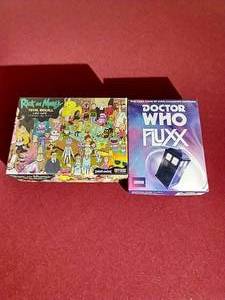 lot 21 image: (2) T.V. Show Card Games - Doctor Who  Rick & Morty