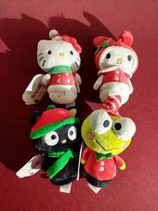 lot 42 image: (4) Christmas Hello Kitty Itty Bitty Plushes