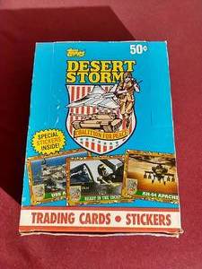 lot 88 image: Unopened Box of 1991 Topps Desert Storm Cards