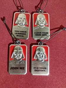 lot 133 image: (4) Metal Darth Vader Christmas Tree Ornaments