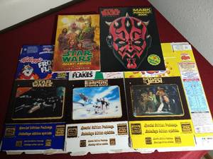 lot 144 image: Star Wars Lot - Graphic Novel, Mask Book, Cereal Boxes
