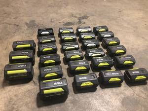 lot 4 image: Lot of assorted Ryobi 40V Batteries assorted models and conditions  review Pictures