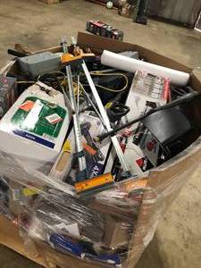 lot 20 image: Mix pallet of assorted garage items, small tools, Hardware and more, Customer returns, Review all pictures