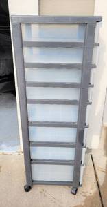 8 Drawer Plastic Storage Roller Cart