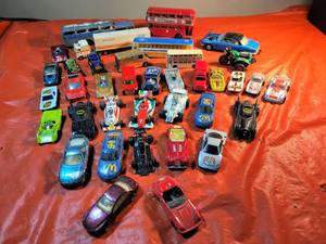 Large Collection of Vintage Diecast Busses, Cars and Trucks