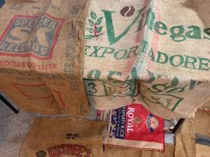 7 VTG Burlap Bags