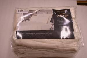 Queen White Flannel Sheet Set