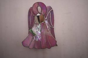 10�Pink Stain glass Angel