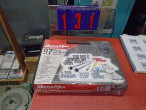 lot 131 image: New 97 piece Duramax 14, 38 & 12 socket set. As shown.