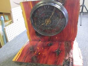 handmade aged cedar clock mantel  1...