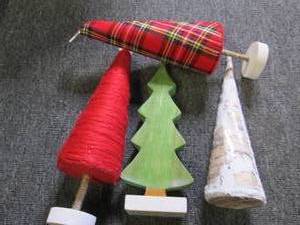 set of 4 christmas trees about 4 in...