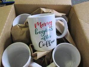 5 christmas mugs...