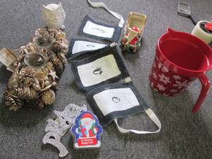 box of misc christmas items...
