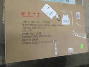 black metal frame mirror 20 inch x ...