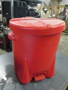 plastic red bucket...