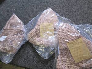 3 new squashed straw hats...