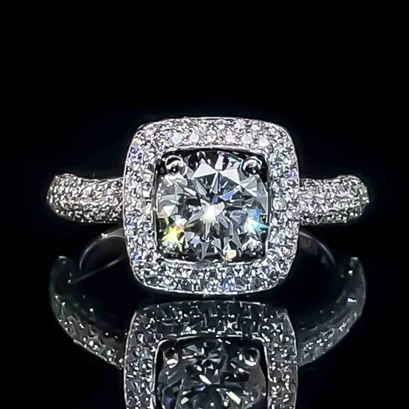 2.34 CTW CUSHION CUT LAB GROWN DIAMOND ENGAGEMENT RING D SI2